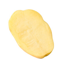 One half of potato isolated with clipping path in png file format