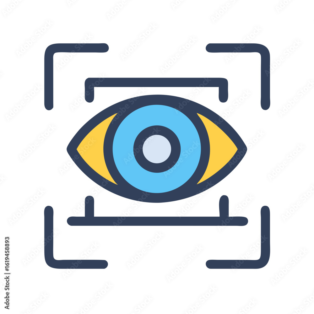 Aufkleber eye icon with scan bars for security concept