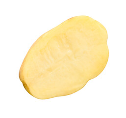 One half of potato isolated with clipping path in png file format