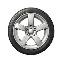 Obraz premium Car wheel isolated on transparent background vehicle tire rim PNG