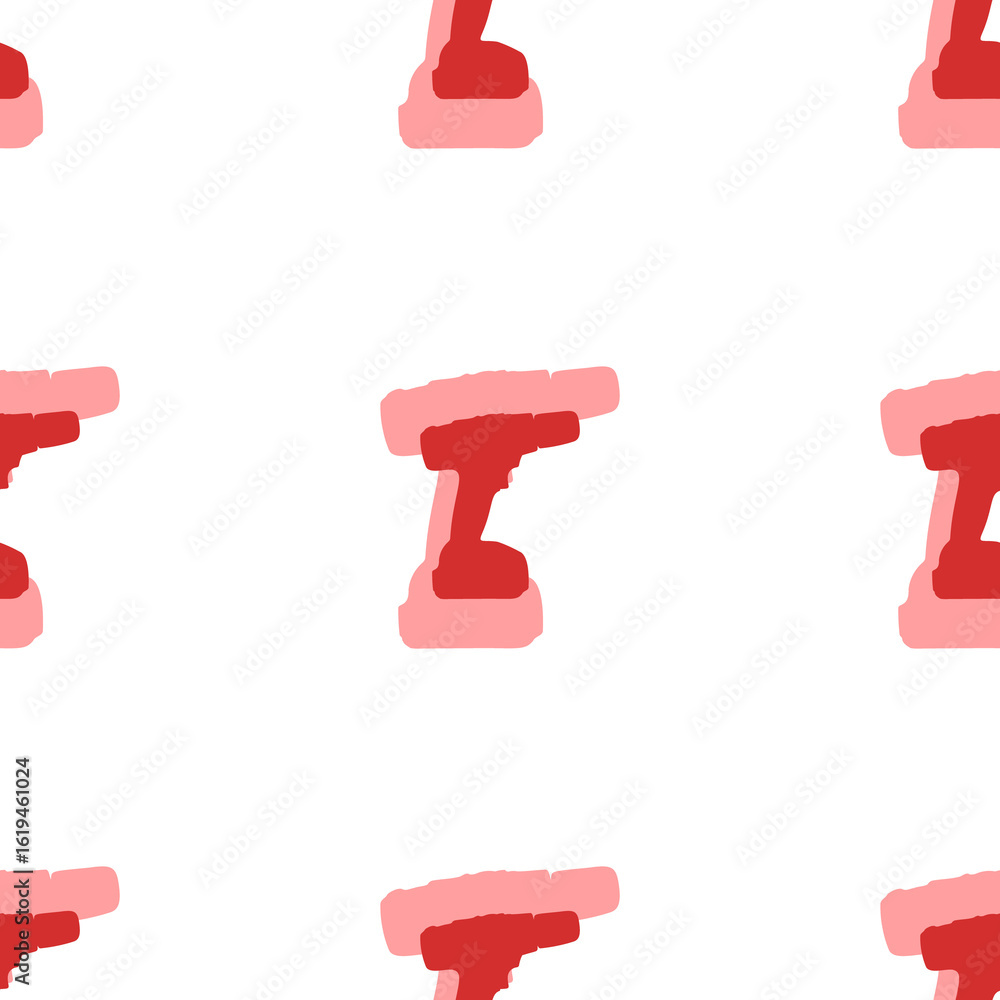 Poster seamless pattern of large isolated red electric screwdriver symbols. the elements are evenly spaced.