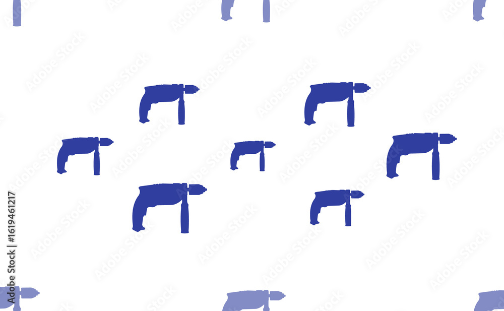 Aufkleber seamless pattern of large isolated blue drill symbols. the pattern is divided by a line of elements 