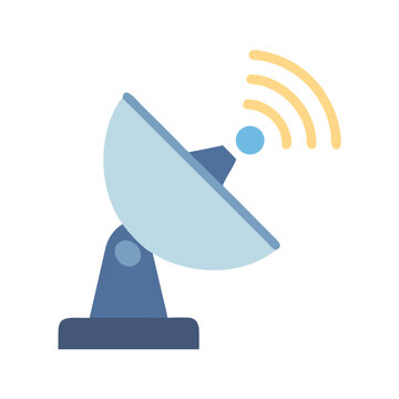 Simple Illustration of a Satellite Dish Receiving Signal