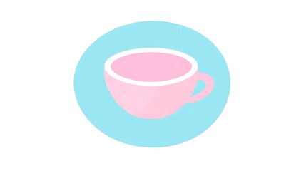 Pink teacup graphic design.