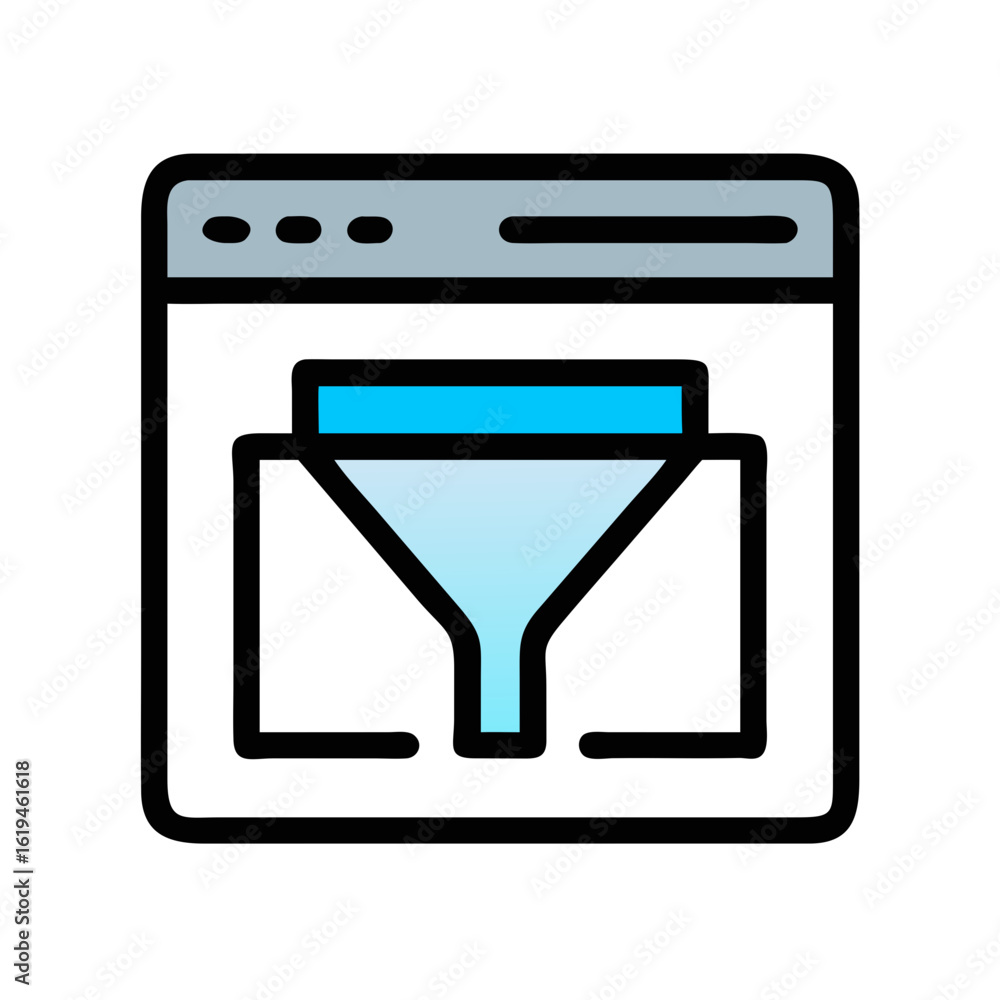 Poster Data filtering process visualized inside website interface element