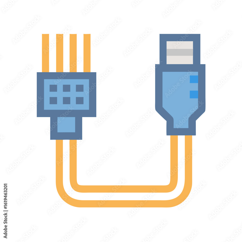 Poster modern style graphic of a computer data cable