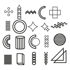 Abstract minimal element mid century modern vector set. Aesthetic contemporary stripe line art, geometric shape in blue indigo. Art form design for wall art, decoration, wallpaper eps 10