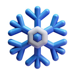 Fototapeta premium 3d snowflake isolated on transparent background