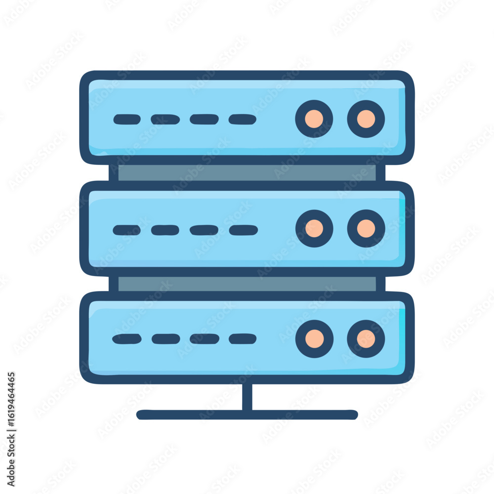 Poster three layer server stack with rounded edges design graphic