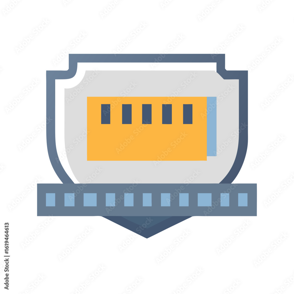 Poster vector image of shield with data representation illustration