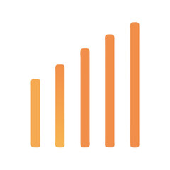 Rising orange bars on black background illustrating progress concept