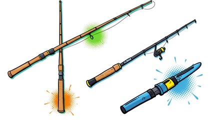 Fototapeta premium Fishing rods illustration