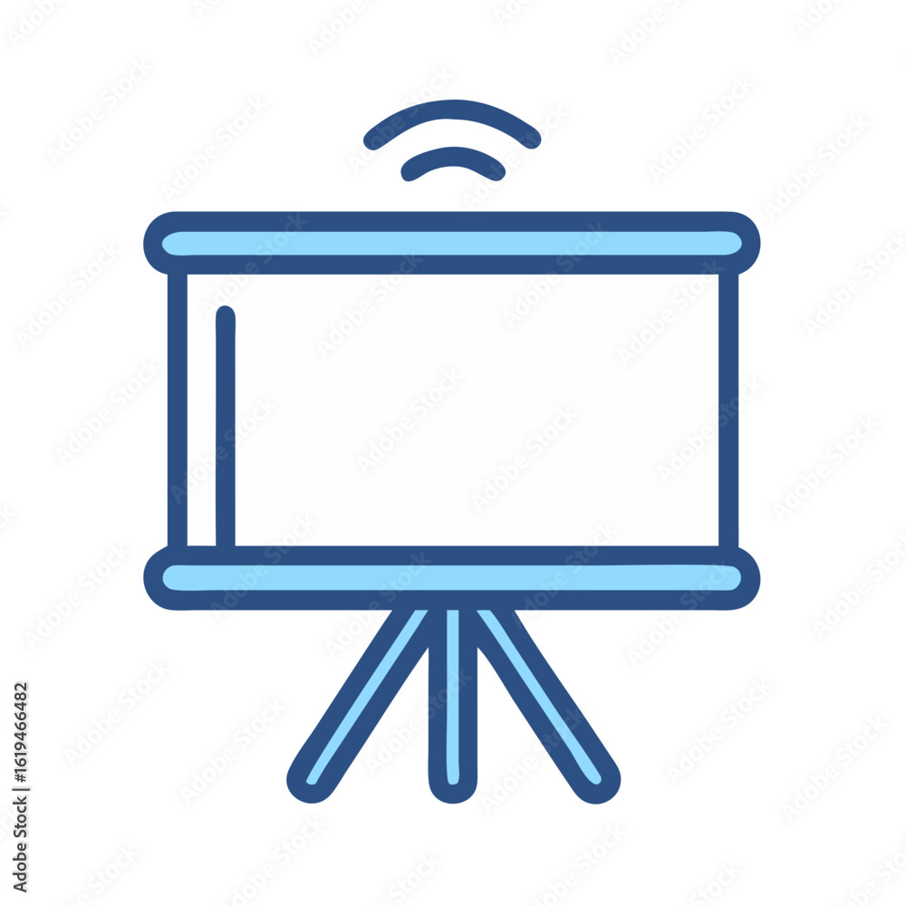 Poster minimalist presentation board icon with wireless connection indicator