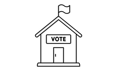 投票所を象徴するシンプルアイコン