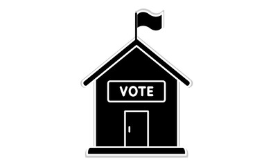 投票所を象徴するシンプルアイコン