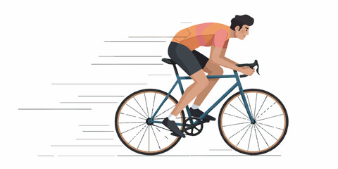Obraz premium Cyclist Vector Illustration in Motion with Clean Lines