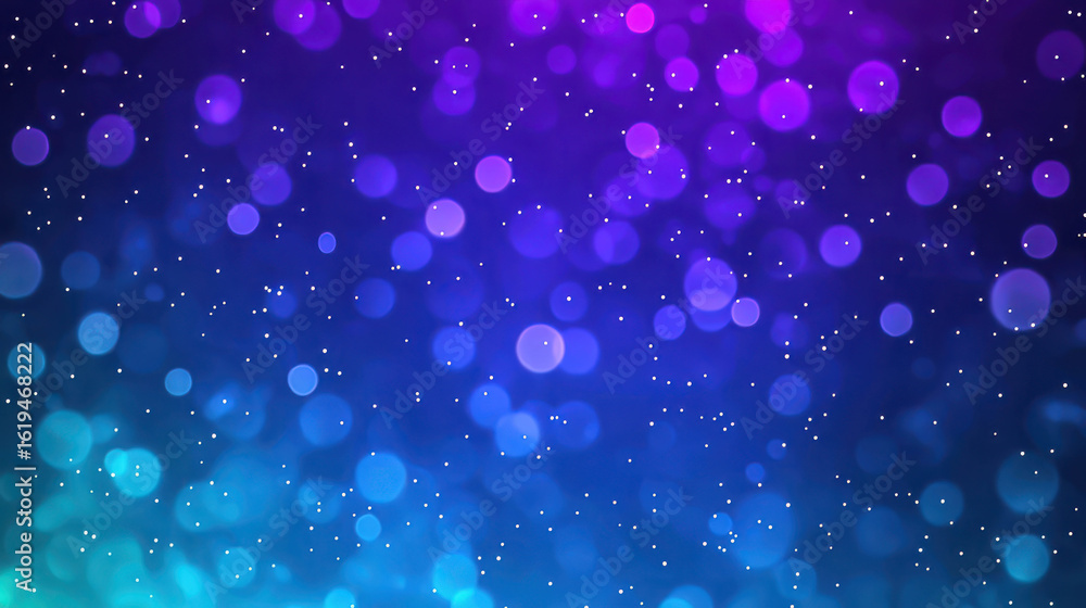 Poster vibrant bokeh background with soft multicolored circles and sparkling light effects in purple and bl