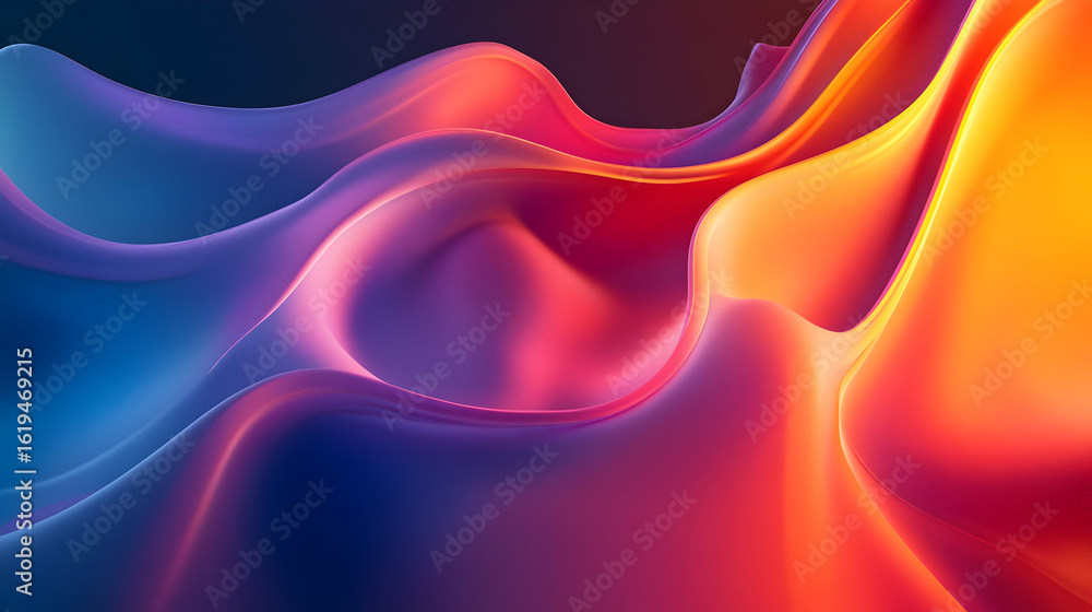 Aufkleber abstract gradient wave design featuring vibrant colors and smooth transitions