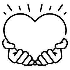 Caring Hands Line Icon
