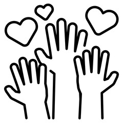Obraz premium Volunteering Line Icon