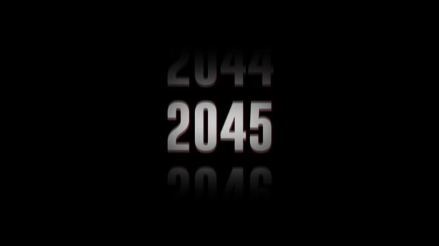Year Scrolling Timeline Animation from 2020 to 2050 Futuristic Countdown Date Roller, Seamless Looping Motion Graphic Background for Events, History, Technology, New Year and Business Videos in 4K