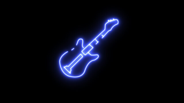 Electric dreams glow as a neon guitar rocks the night embodying music s vibrant pulse against a