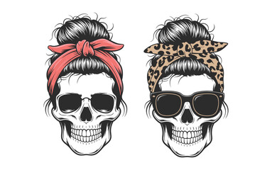 Skull vector design, vector illustration, Skull  design, silhouette style.
