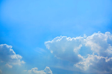 blue sky with cloud, Beautiful cirrus clouds on blue sky on a sunny day background texture.