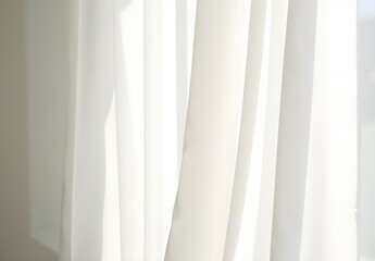 Obraz premium Soft White Drapes Filtering Natural Light
