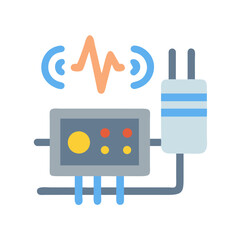 Stylized electronics circuit diagram illustration on a black background