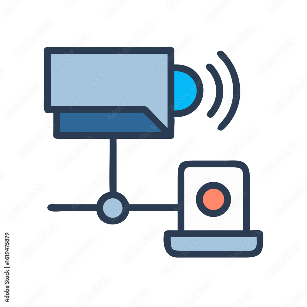 Poster networked security camera transmitting data to a remote device