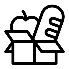 Food Donation Thin Line Icon