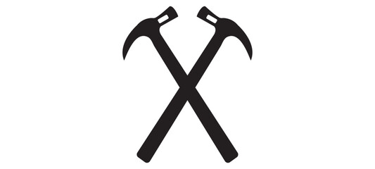 Hammer Cross Logo Design Vector On White Background Template.