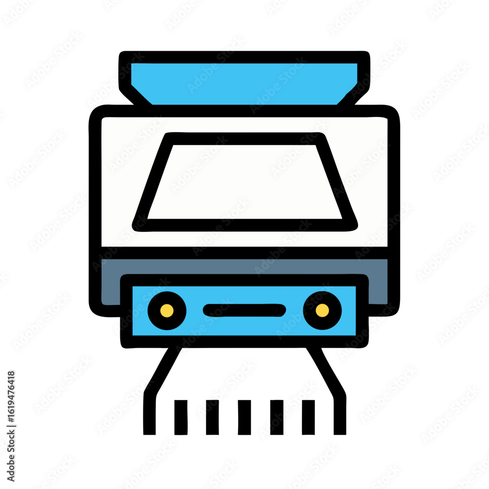 Poster scanner graphic icon for document scanning and digitization design
