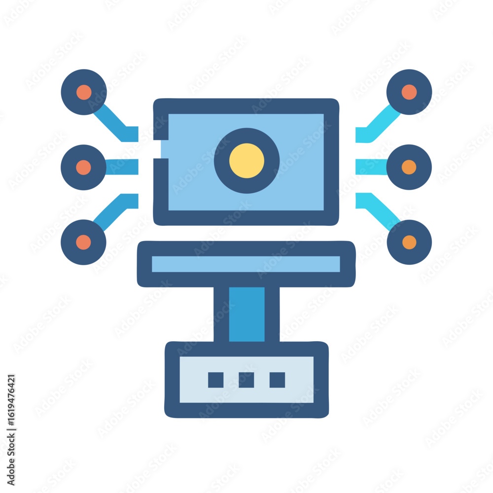Poster network node connection concept with modern design elements