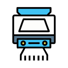 Scanner graphic icon for document scanning and digitization design