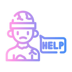 help Line Gradient Icon