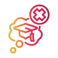 no education Line Gradient Icon