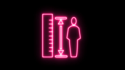 Measuring your potential and tracking growth with height represented in a neon outline in bright