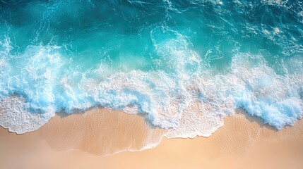 Turquoise Ocean Water Texture with Foam and Waves for Wallpaper, Digital Art and Surface Design