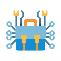 Briefcase with connections implying a network or internet business