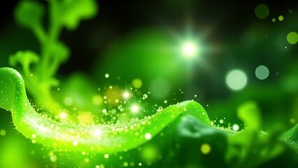 Abstract representation of magnesium-rich food with vibrant green hues and sparkling particles, symbolizing hidden nutritional power.