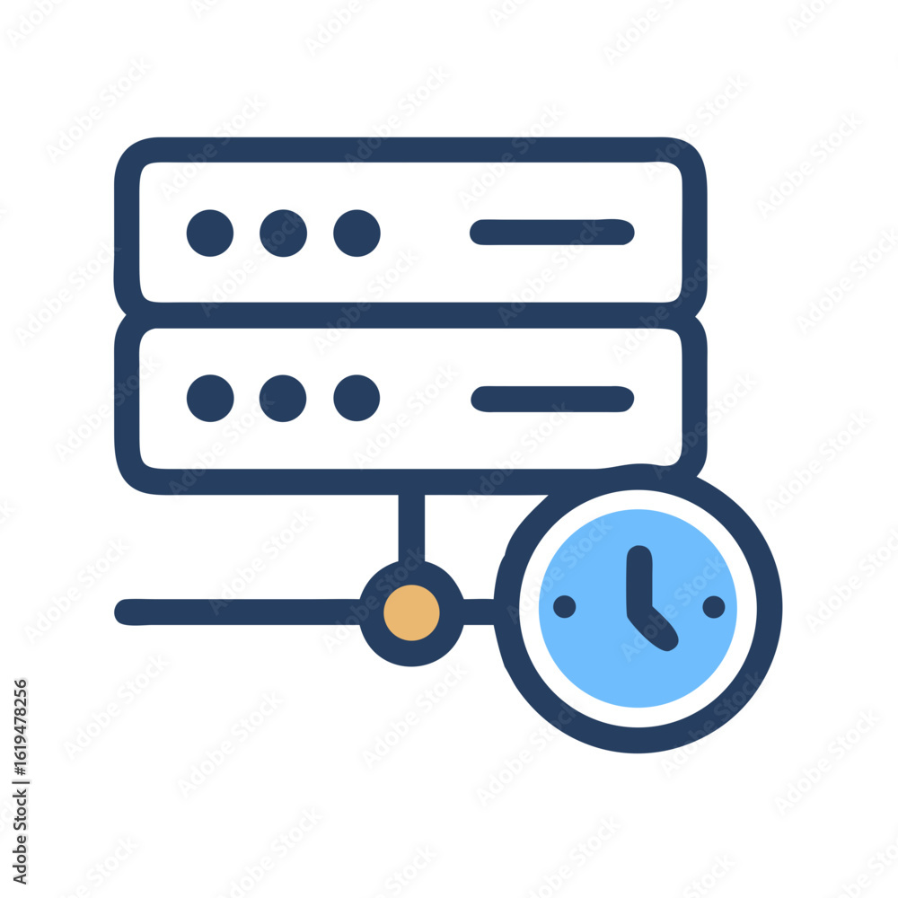 Poster server with clock icon indicating time management function