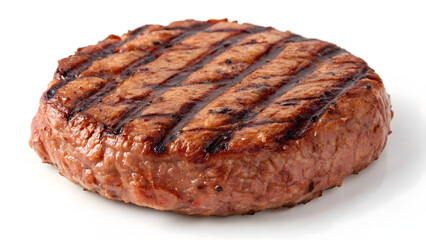 Juicy grilled burger patty with perfect grill marks ready for your delicious sandwich creation