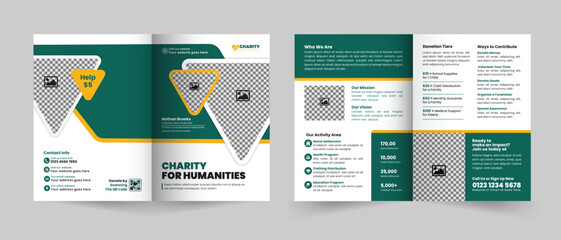 Creative NGO Bifold Brochure Design Template for Charity Organizations