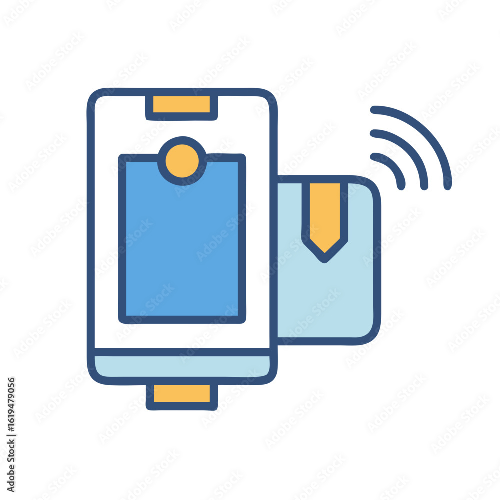 Poster mobile payment processing with nfc technology represented graphically