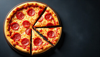 Enjoy delicious pepperoni pizza slices, perfect for fast food cravings and sharing with friends