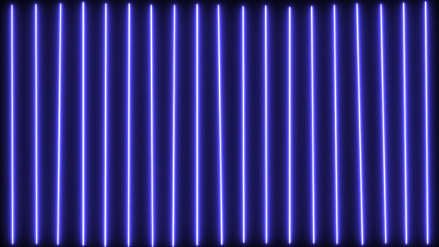 Ethereal violet lights stand in uniform alignment a futuristic gateway illuminated against dark