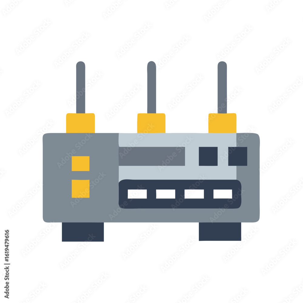 Poster simple flat design of a modern wifi router device
