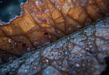 Textured Brown Leaf	Close-up of a textured brown leaf.